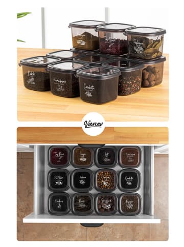Violeta Home 6-delige set: voorraadcontainers antraciet