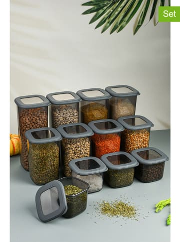 Violeta Home 12-delige set: voorraadcontainers antraciet