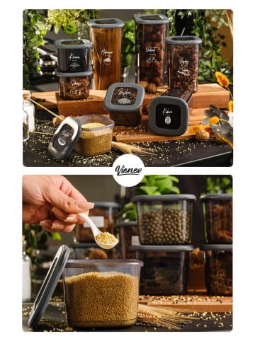 Violeta Home 18-delige set: voorraadcontainers antraciet