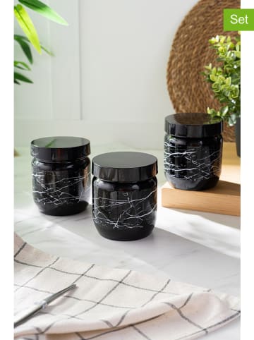 Violeta Home 3er-Set: Vorratsgläser in Schwarz - 0,4 l