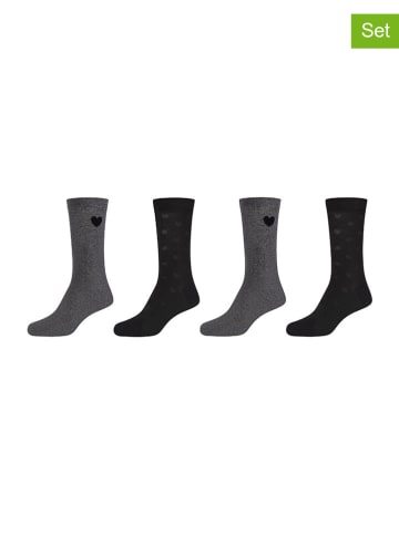 camano 4-delige set: sokken zwart/antraciet