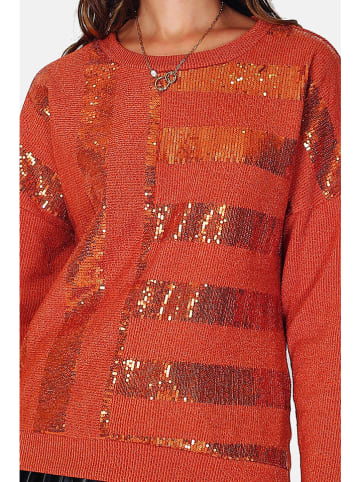 ASSUILI Sweter w kolorze ceglanym