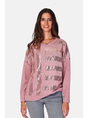 ASSUILI Sweter w kolorze szaroróżowym