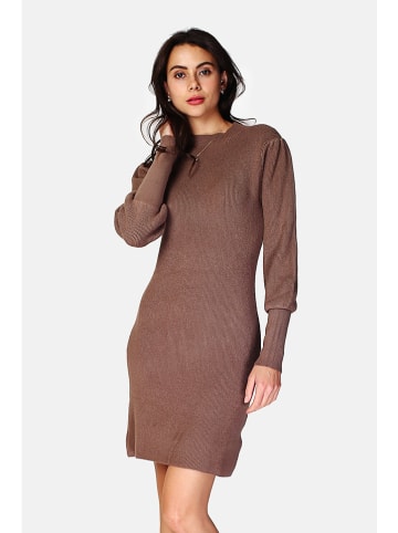 ASSUILI Kaschmir-Strickkleid in Hellbraun