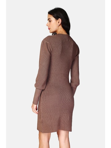 ASSUILI Kaschmir-Strickkleid in Hellbraun