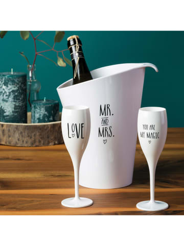 koziol 6er-Set: Gläser "Cheers No. 1 Love" in Weiß - 100 ml