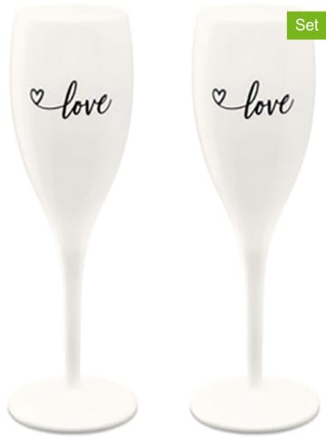 koziol 2-delige set: champagneglazen "Cheers No. 1 Love Edition" bronskleurig - 100 ml