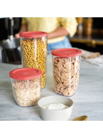 koziol Vorratsdose "Connect Dry Storage M" in Transparent/ Rot - 1,5 l