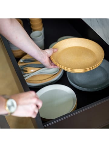 koziol 4er-Set: Teller "Connect Plate" in Hellbraun - Ø 20,5 cm