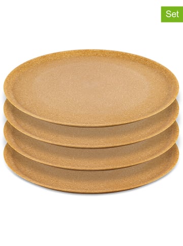 koziol 4er-Set: Teller "Connect Plate" in Hellbraun - Ø 25,5 cm
