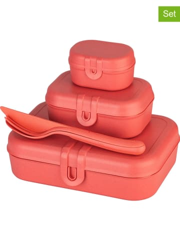 koziol 4-delige lunchset "Pascal Ready" rood
