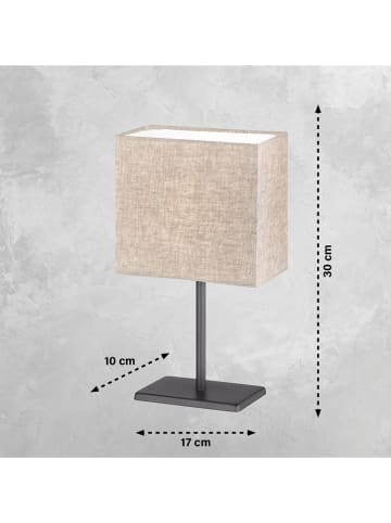 FH Lighting Tafellamp "Kate" lichtbruin - (B)17 x (H)30 x (D)10 cm