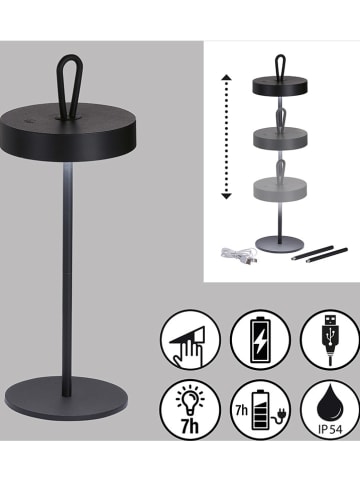 FH Lighting Ledtafellamp "Dord" zwart - (H)46,5 x Ø 12,8 cm