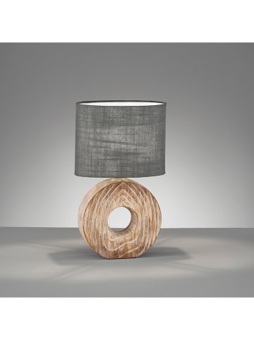 FISCHER & HONSEL Lampa stołowa "Hanke" w kolorze szaro-jasnobrązowym - 23 x 38 x 13 cm