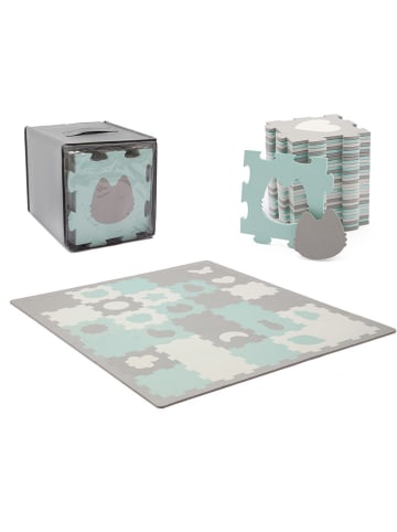 Kinderkraft Puzzlematte in Grau/ Türkis - (L)165 x (B)185 cm - ab 10 Monaten