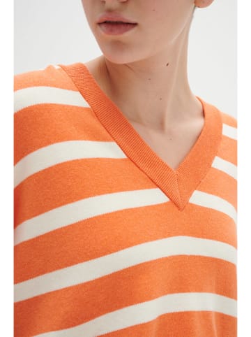 InWear Pullover in Orange/ Weiß