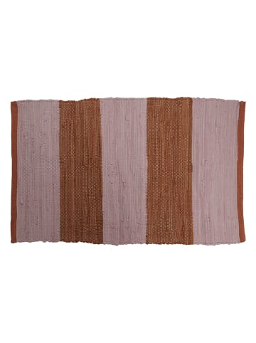 Bahne Dywan bawełniany w kolorze jasnoróżowo-jasnobrązowym - 90 x 60 cm