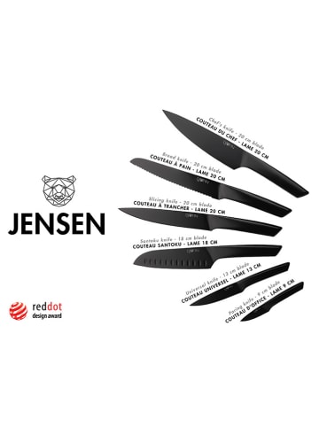 Björn 6-częściowy zestaw noży kuchennych "Jensen" w kolorze czarnym