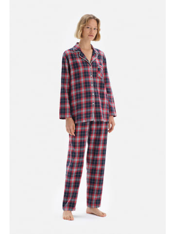 Dagi Pyjama in Dunkelblau/ Rot