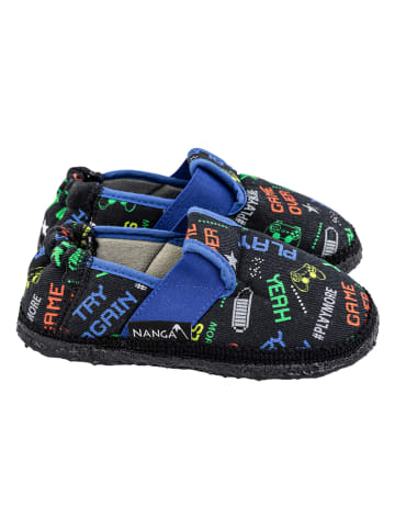 Nanga shoes Kapcie w kolorze czarnym ze wzorem