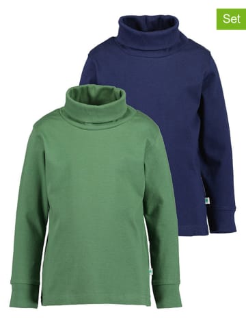 Blue Seven Koszulki (2 szt.) w kolorze zielono-granatowym