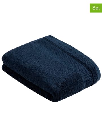 Vossen 2-delige set: gastendoeken "Balance" donkerblauw