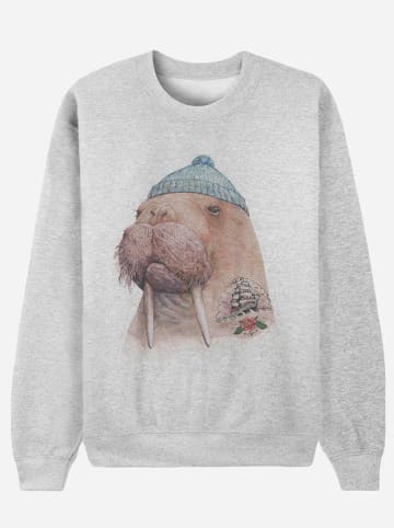WOOOP Sweatshirt "Tattooed Walrus" in Grau