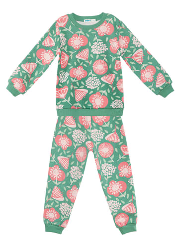 Denokids 2-delige outfit "Flower Garden" groen