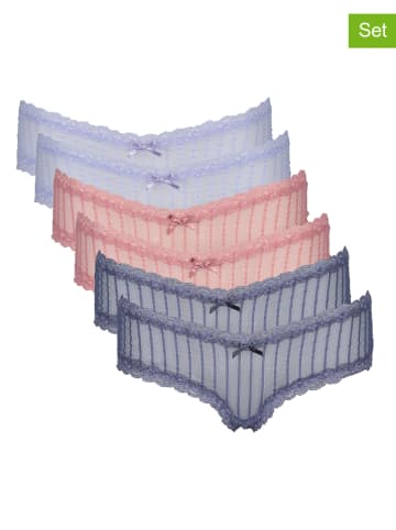 Hunkemöller 6er-Set: Slips in Hellblau/ Pink Dunkelblau