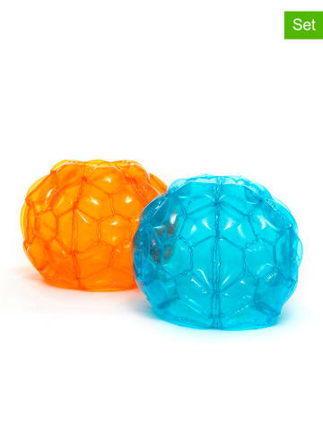 InnovaGoods 2-delige set: opblaasbare ballen oranje/lichtblauw