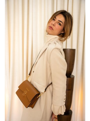 Christian Laurier Leder-Umhängetasche "Miniemma" in Camel - (B)21 x (H)16 x (T)8 cm
