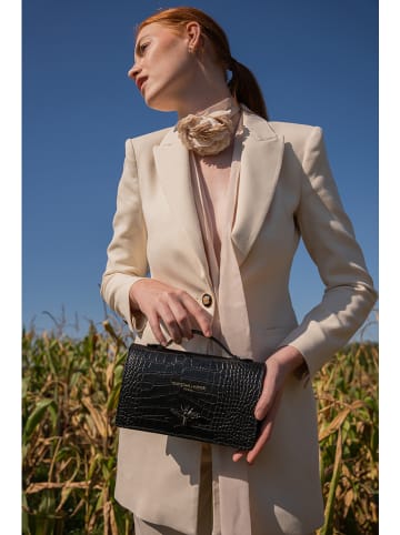 Christian Laurier Leder-Schultertasche "Stacy" in Schwarz - (B)22 x (H)12 x (T)4 cm