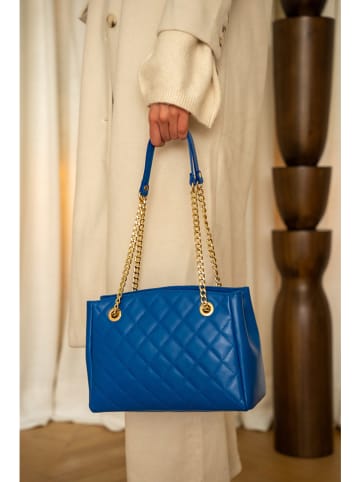 Christian Laurier Leder-Schultertasche in Blau - (B)28 x (H)19,5 x (T)12 cm