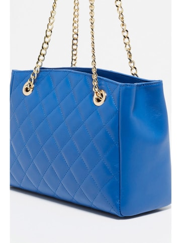Christian Laurier Leren schoudertas blauw - (B)28 x (H)19,5 x (D)12 cm