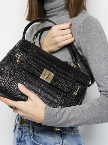 Christian Laurier Leder-Henkeltasche "Swan Croco" in Schwarz - (B)28 x (H)20 x (T)11 cm