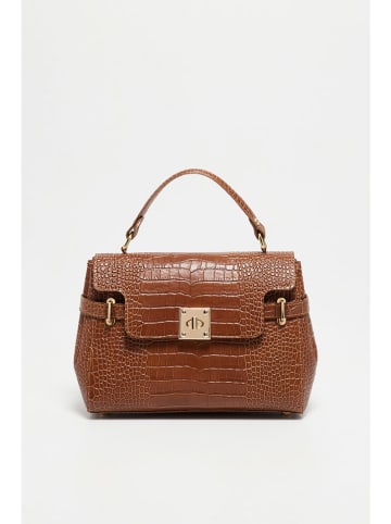 Christian Laurier Leder-Henkeltasche "Swan Croco" in Hellbraun - (B)28 x (H)20 x (T)11 cm