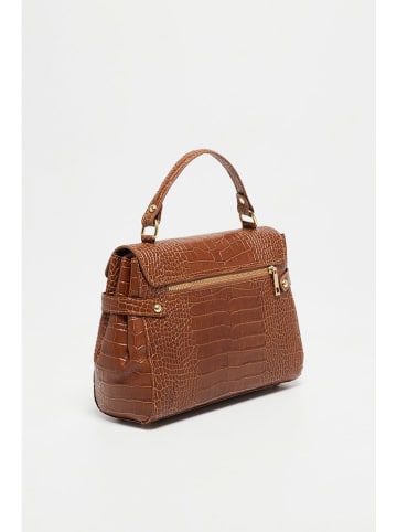 Christian Laurier Leder-Henkeltasche "Swan Croco" in Hellbraun - (B)28 x (H)20 x (T)11 cm