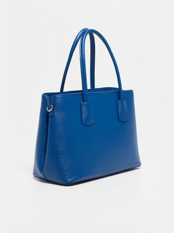 Christian Laurier Leder-Schultertasche "Pia" in Blau - (B)33 x (H)30 x (T)12 cm