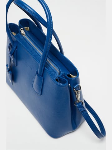 Christian Laurier Leder-Schultertasche "Pia" in Blau - (B)33 x (H)30 x (T)12 cm