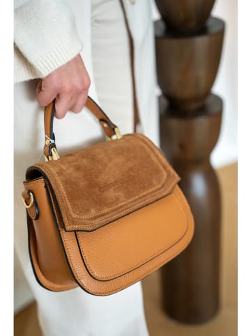 Christian Laurier Leder-Henkeltasche "Lali" in Camel - (B)23 x (H)20 x (T)11 cm