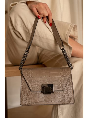 Christian Laurier Leder-Schultertasche "Lya" in Taupe - (B)22 x (H)14 x (T)10 cm