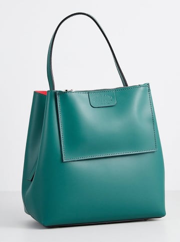 Christian Laurier Leder-Schultertasche "Jeny" in Grün - (B)29 x (H)32 x (T)13 cm