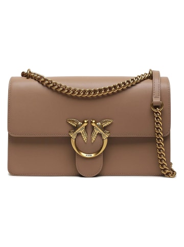 Pinko Leder-Umhängetasche in Hellbraun - (B)27 x (H)16 x (T)7 cm