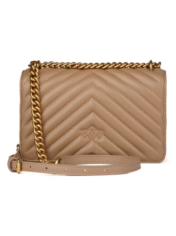 Pinko Skórzana torebka w kolorze beżowym - 21 x 12 x 6 cm
