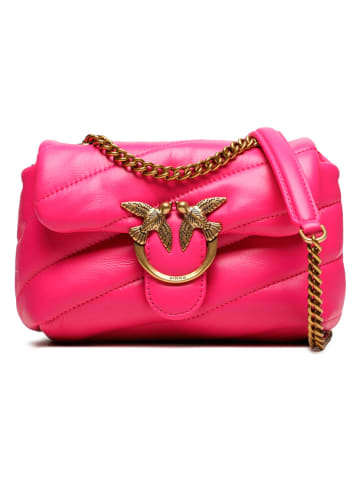 Pinko Skórzana torebka w kolorze różowym - 18 x 13 x 6,5 cm