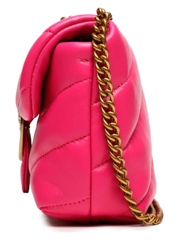 Pinko Skórzana torebka w kolorze różowym - 18 x 13 x 6,5 cm