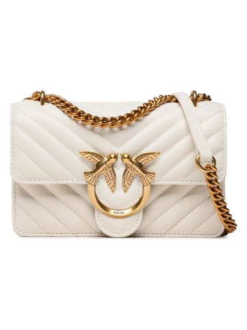 Pinko Leder-Umhängetasche in Weiß - (B)21 x (H)12 x (T)6 cm