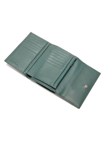 COCCINELLE Skórzany portfel w kolorze zielonym - 14 x 10 x 3 cm