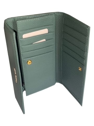 COCCINELLE SkÃ³rzany portfel w kolorze zielonym - 18 x 9,5  x 2 cm