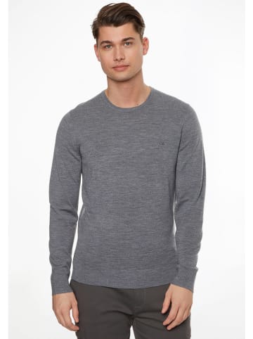 Calvin Klein Wełniany sweter w kolorze szarym
